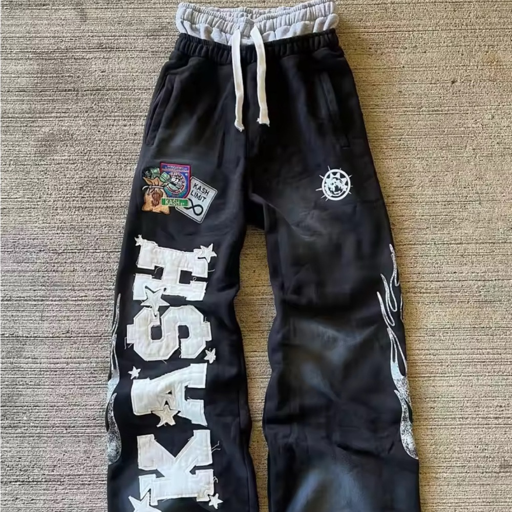 Ash Kids Black Joggers with Graphic Patches